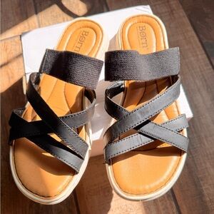 Born Black and Tan Women's Sandals